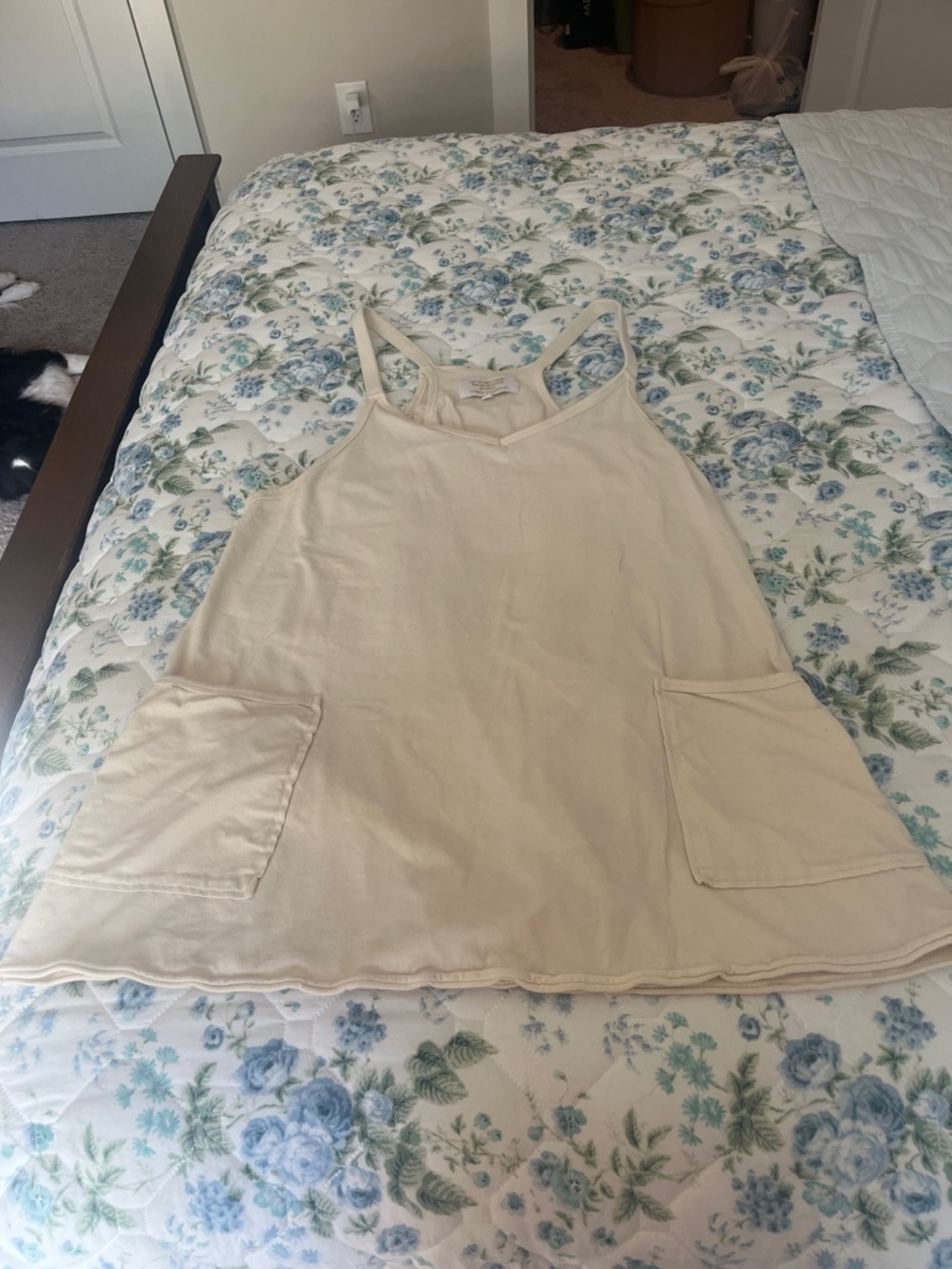 Simply Southern Cream Pocket Tank Romper